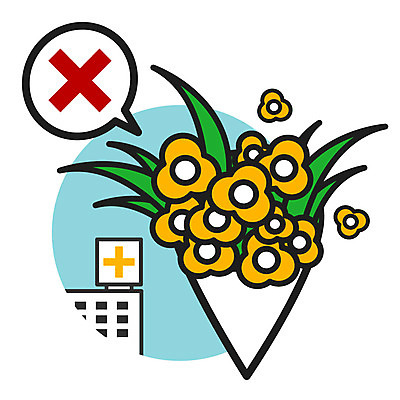 클립아트 아이콘 꽃다발 의학 병원 사람없음 금지 2D아이콘 AI파일 꽃 파일형식 벡터