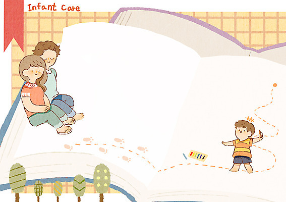 PSD 나무 여자 남자 어린이 일러스트 가족 성인 세명 육아 크레파스 육아일기 프레임일러스트 국내일러스트 식물 관계 학용품 프레임 사람 파일형식