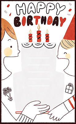 PSD 남자 어린이 꽃다발 일러스트 프레임 두명 고깔모자 생일파티 생일 생일케이크 생일축하 생일선물 생일카드 생일초 국내일러스트 모자_잡화 기념일 꽃 초 카드_감사 선물 사람 케이크 축하 파일형식