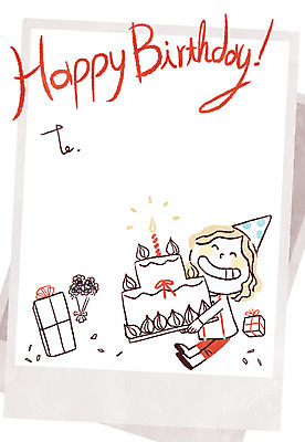 PSD 여자 어린이 꽃다발 일러스트 프레임 한명 고깔모자 생일파티 생일 생일케이크 생일축하 생일선물 생일카드 생일초 국내일러스트 모자_잡화 1 기념일 꽃 초 카드_감사 선물 사람 케이크 축하 파일형식