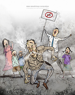 PSD 여자 남자 어린이 캠페인 일러스트 흡연 담배 여러명 성인 금연 담배연기 금연표지판 국내일러스트 다수 사람 표지판 연기 사회이슈 파일형식
