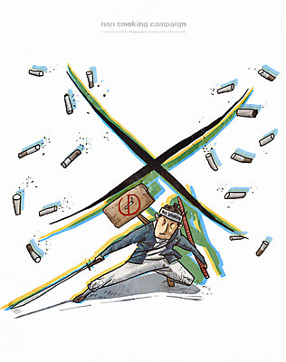 PSD 남자 캠페인 일러스트 흡연 담배 한명 성인 금연 금연표지판 사무라이 국내일러스트 1 사람 표지판 사회이슈 파일형식