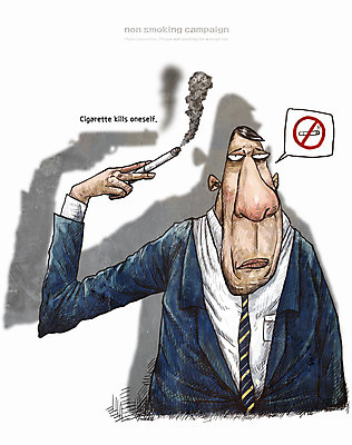 PSD 남자 캠페인 일러스트 흡연 담배 그림자 한명 성인 총 금연 담배연기 금연표지판 자살 국내일러스트 1 무기 사람 표지판 연기 사회이슈 파일형식