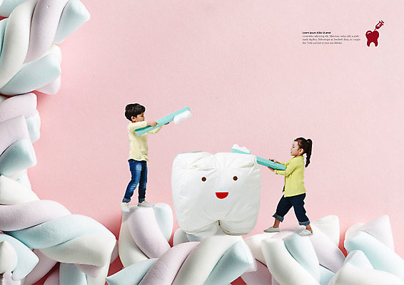 전신 PSD 편집 편집이미지 음식 서기 소녀 소년 두명 옆모습 한국인 양치 치아 칫솔 마시멜로우 충치 충치균 이미지편집 여자 남자 어린이 뷰포인트 모션 디저트 사람 동양인 위생용품 청결 소화기관 질병 파일형식