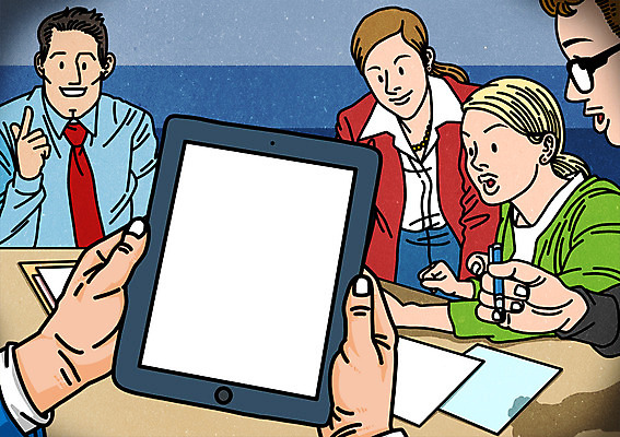 PSD 여자 남자 종이 일러스트 회의 여러명 성인 태블릿 공백 회의실 배경삽화 1인칭시점 국내일러스트 시선 다수 비즈니스 사람 전자제품 스마트기기 파일형식