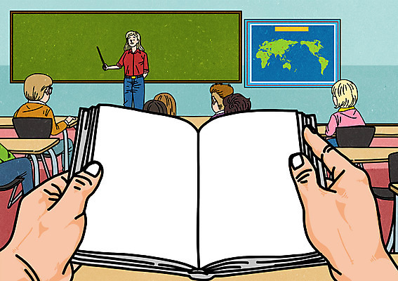 PSD 여자 남자 세계지도 일러스트 교실 학교 수업 실내 여러명 성인 책 교사 칠판 공백 배경삽화 1인칭시점 국내일러스트 직업 시선 교육 다수 지도 사람 내부 세계 파일형식