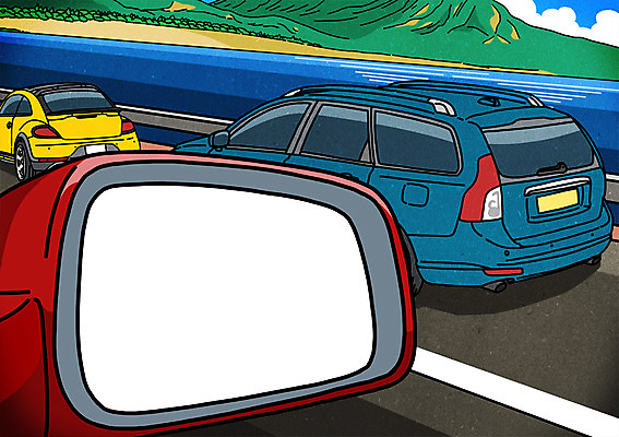 PSD 도로 바다 일러스트 자동차 사람없음 공백 드라이브 배경삽화 사이드미러 1인칭시점 국내일러스트 시선 길 육상교통 교통시설 운전 파일형식