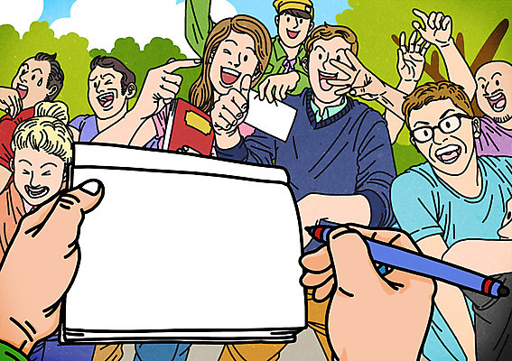 PSD 여자 남자 종이 일러스트 여러명 성인 펜 공백 배경삽화 싸인회 팬싸인회 1인칭시점 국내일러스트 시선 다수 사람 이벤트 필기구 파일형식