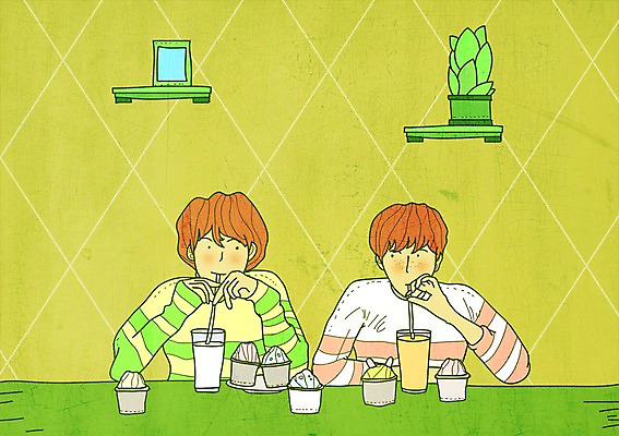 PSD 커플 여자 남자 화분 음료 액자 데이트 일러스트 선반 빨대 사랑 두명 카페 컵케이크 국내일러스트 감정 가구 관계 사람 케이크 상점 파일형식