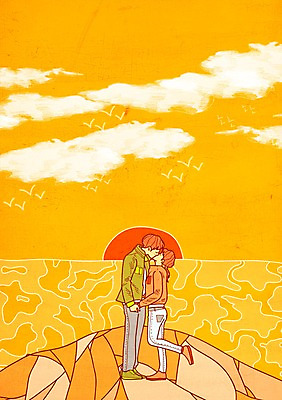 주간 PSD 구름 커플 여자 남자 바다 데이트 일러스트 키스 사랑 야외 두명 노을 국내일러스트 자연요소 감정 관계 사람 애정표현 파일형식