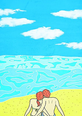 주간 PSD 구름 커플 여자 남자 바다 데이트 일러스트 사랑 해변 야외 두명 국내일러스트 자연요소 감정 관계 사람 파일형식