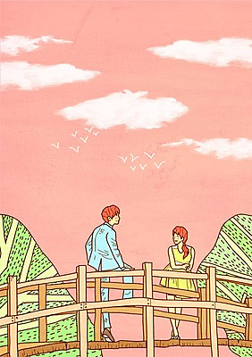 주간 PSD 나무 커플 여자 남자 데이트 일러스트 대화 사랑 야외 두명 다리 국내일러스트 자연요소 식물 감정 관계 말하기 사람 신체부위 파일형식