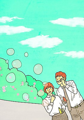 주간 PSD 구름 커플 여자 남자 데이트 일러스트 사랑 야외 두명 비눗방울 국내일러스트 자연요소 감정 관계 사람 파일형식