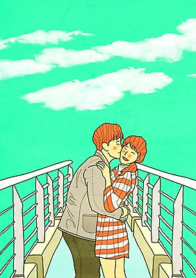 주간 PSD 구름 커플 여자 남자 데이트 일러스트 안기 키스 사랑 야외 두명 울타리 국내일러스트 자연요소 감정 관계 모션 사람 담장 애정표현 파일형식