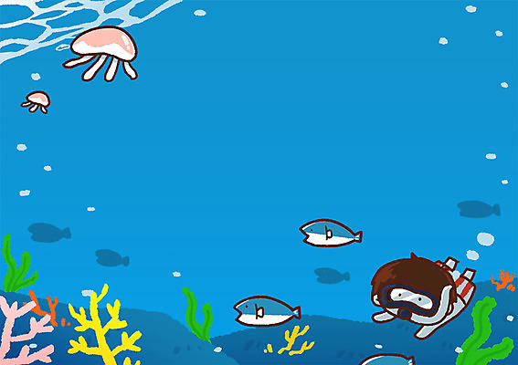 PSD 남자 어린이 바다 일러스트 어류 한명 여름휴가 바캉스 바닷속 산호초 잠수 해파리 스노클링용품 국내일러스트 1 스포츠용품 휴가 사람 수중 수중동물 스노클링 수중식물 자포동물 파일형식 여름_계절