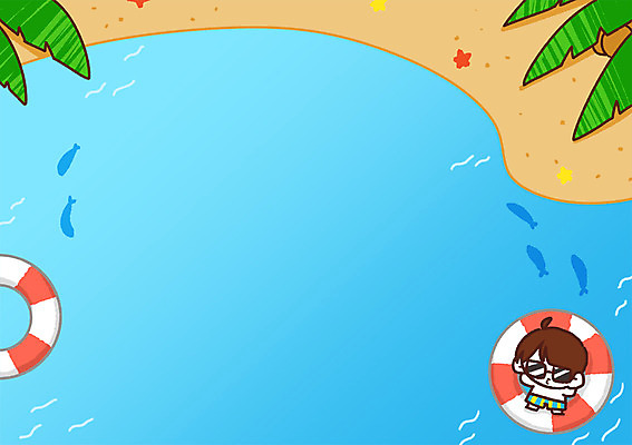 PSD 남자 어린이 바다 일러스트 한명 해변 여름휴가 바캉스 선글라스 튜브 야자수잎 국내일러스트 1 안경 잎 휴가 사람 파일형식 여름_계절