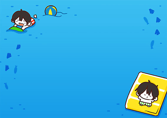 PSD 남자 어린이 바다 일러스트 물놀이 두명 여름휴가 바캉스 풀장 비치볼 튜브 국내일러스트 공 놀이 휴가 바캉스용품 수영장 사람 파일형식 여름_계절