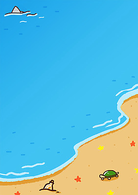PSD 바다 일러스트 해변 사람없음 여름휴가 바캉스 거북이 국내일러스트 파충류 휴가 파일형식 여름_계절