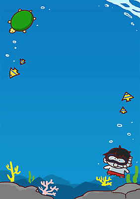 PSD 남자 어린이 바다 일러스트 한명 여름휴가 바캉스 바닷속 스노클링 거북이 열대어 잠수 국내일러스트 1 파충류 휴가 어류 사람 수중 수상스포츠 파일형식 여름_계절