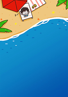 PSD 남자 어린이 바다 일러스트 한명 해변 여름휴가 바캉스 파라솔 쪼리 선베드 국내일러스트 1 의자 휴가 사람 샌들 파일형식 여름_계절