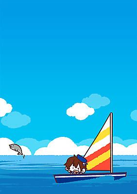 PSD 구름 남자 어린이 바다 일러스트 한명 여름휴가 바캉스 보트 돌고래 국내일러스트 자연요소 1 배_교통 포유류 휴가 사람 수중동물 파일형식 여름_계절