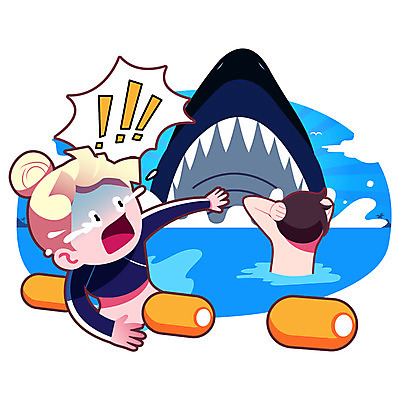 주간 여자 남자 일러스트 성인 해변 야외 두명 여름 여름휴가 바캉스 예절 상어 국내일러스트 AI파일 자연요소 계절 바다 휴가 어류 사람 파일형식 벡터 여름_계절