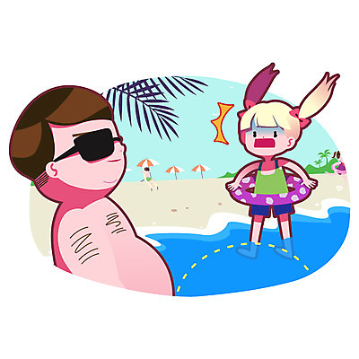 주간 여자 남자 어린이 일러스트 여러명 성인 해변 야외 여름 여름휴가 바캉스 선글라스 놀람 예절 파라솔 튜브 노상방뇨 국내일러스트 AI파일 자연요소 계절 감정 안경 바다 다수 휴가 표정 사람 파일형식 벡터 여름_계절