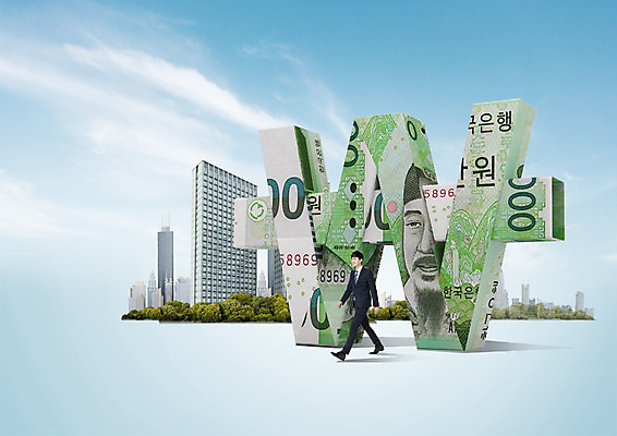 전신 PSD 구름 편집 편집이미지 남자 비즈니스 하늘 한명 빌딩 20대 성인 금융 걷기 한국인 비즈니스맨 원화 화폐기호 만원 이미지편집 자연요소 1 기호 지폐 돈 모션 사람 동양인 청년 건물 경제 직장인 화폐 파일형식