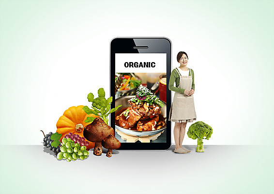 전신 PSD 편집 편집이미지 여자 음식 40대 호박 포도 한명 서기 웃음 성인 스마트폰 앞치마 버섯 한국인 브로콜리 유기농 주부 이미지편집 1 웰빙 중년 채소 과일 모션 표정 사람 동양인 핸드폰 스마트기기 파일형식