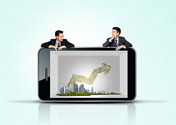 PSD 편집 편집이미지 남자 화살표 비즈니스 그래프 빌딩 상반신 20대 성인 두명 스마트폰 마주보기 한국인 비즈니스맨 이미지편집 모션 사람 동양인 청년 건물 핸드폰 스마트기기 직장인 파일형식