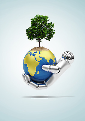 PSD 나무 편집 편집이미지 사람없음 지구본 자연보호 환경 그린캠페인 로봇 나무심기 로봇팔 4차산업 이미지편집 식물 산업 캠페인 자연 보호 심기 파일형식