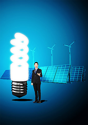 전신 PSD 편집 편집이미지 남자 전구 한명 서기 20대 성인 자연보호 환경 그린캠페인 한국인 비즈니스맨 그린에너지 풍력에너지 태양에너지 집열판 이미지편집 1 캠페인 비즈니스 모션 자연 사람 동양인 청년 에너지 직장인 보호 파일형식