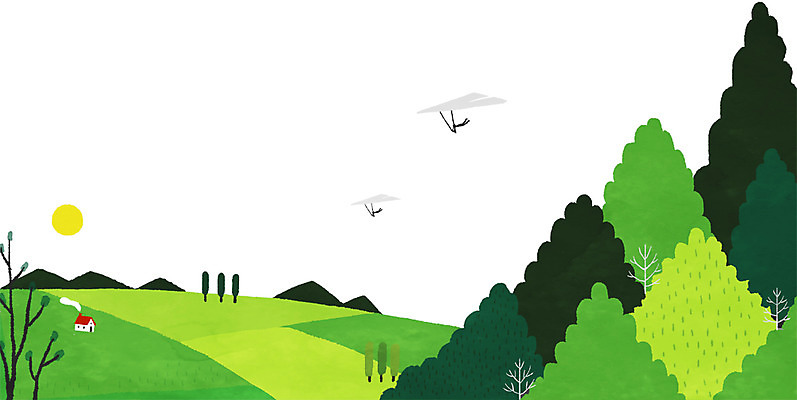 PSD 나무 백그라운드 일러스트 자연 산 주택 사람 두명 태양 힐링 행글라이더 네이처 국내일러스트 자연요소 식물 스포츠 건물 생태계 파일형식