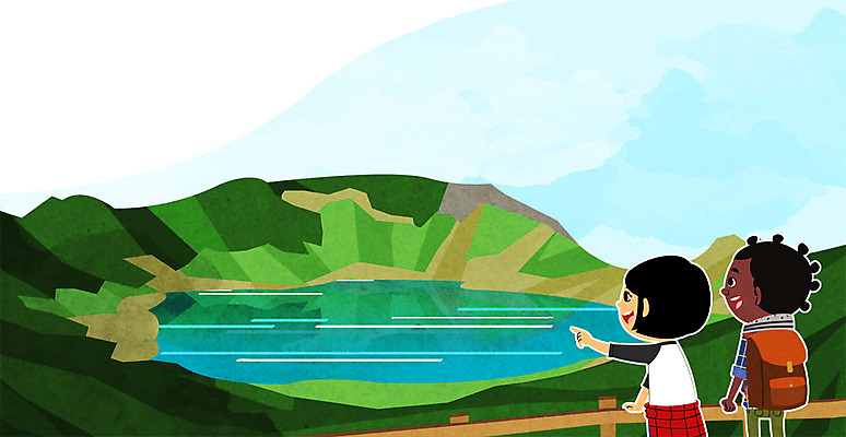 주간 PSD 외국인 여자 남자 어린이 여행 흑인 일러스트 산 야외 두명 관광지 여행객 한국인 국내여행 백록담 국내일러스트 자연요소 서양인 호수 사람 동양인 인종 한라산 파일형식