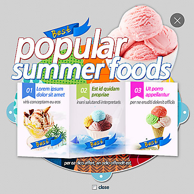 PSD 템플릿 웹템플릿 아이스크림 여름음식 팝업 웹팝업 이벤트 사람없음 여름 아이스크림콘 레이어팝업 이미지템플릿 계절 음식 디저트 콘 파일형식 여름_계절