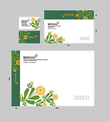 템플릿 꽃 명함 명함템플릿 서류봉투 편지봉투 사람없음 세트 패키지 봉투템플릿 우편봉투 비즈디자인 봉투디자인 이미지템플릿 AI파일 식물 봉투 편지 우편물 파일형식 벡터