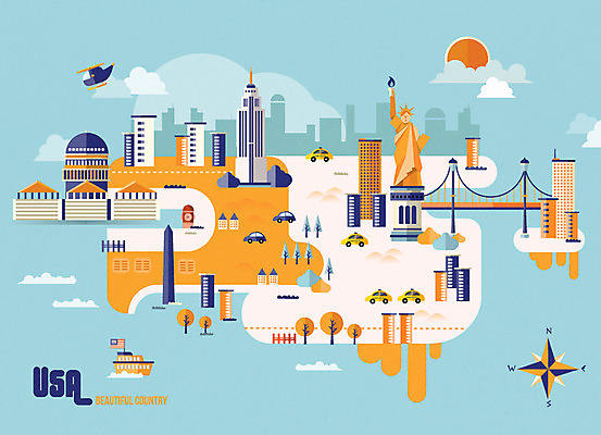 나무 여행 일러스트 자동차 빌딩 사람없음 관광지 미국 다리 헬리콥터 나침반 택시 자유의여신상 여행지도 미국문화 랜드마크 국내일러스트 AI파일 식물 육상교통 지도 북아메리카 승용차 비행기 건물 신체부위 세계문화유산 서양문화 파일형식 벡터