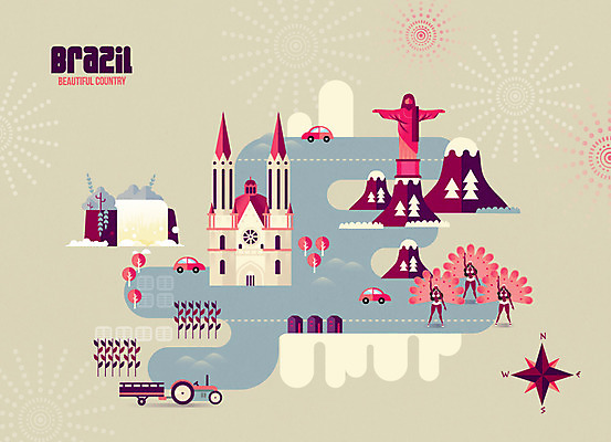 나무 여자 여행 일러스트 자동차 산 성인 세명 관광지 농작물 성당 폭포 나침반 여행지도 브라질 랜드마크 쌈바 예수상 카니발축제 국내일러스트 AI파일 식물 육상교통 지도 농업 종교건축 자연 사람 조형물 축제 남아메리카 파일형식 벡터