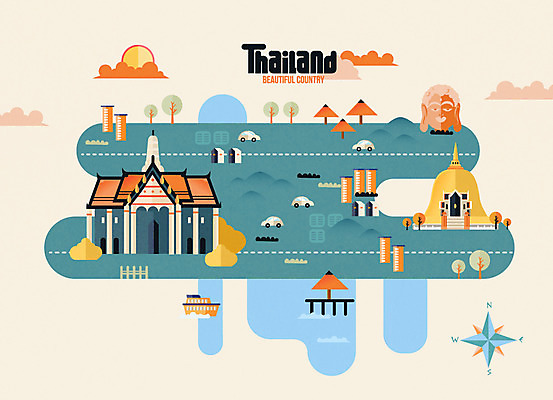 구름 여행 일러스트 자동차 태국 사람없음 관광지 태양 사찰 나침반 불상 여행지도 랜드마크 태국건축 선박 국내일러스트 AI파일 자연요소 아시아 육상교통 수상교통 지도 불교 종교건축 동양건축 파일형식 벡터