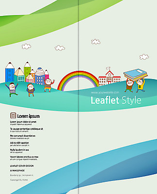 PSD 구름 템플릿 편집 표지디자인 북디자인 출판디자인 어린이교육 교육 표지 어린이 리플렛 무지개 2단접지 북커버 학교 들기 팜플렛 여러명 책 연필 깃발 이미지템플릿 자연요소 다수 모션 학용품 사람 필기구 파일형식