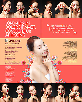 PSD 템플릿 편집 우먼라이프 표지디자인 북디자인 출판디자인 여자 꽃 내지 리플렛 포즈 2단접지 북커버 팜플렛 여러명 상반신 20대 성인 뷰티 한국인 의료성형뷰티 이미지템플릿 식물 라이프스타일 다수 사람 동양인 청년 파일형식