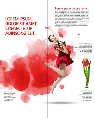 PSD 템플릿 편집 우먼라이프 표지디자인 북디자인 출판디자인 원피스 여자 내지 리플렛 꽃다발 2단접지 북커버 한명 웃음 팜플렛 20대 성인 뷰티 점프 한국인 튤립 춤 이미지템플릿 1 라이프스타일 옷 꽃 모션 문화예술 표정 사람 동양인 청년 파일형식