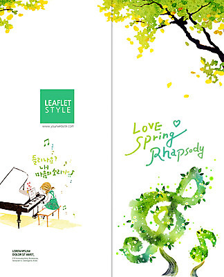 PSD 나무 템플릿 편집 표지디자인 북디자인 출판디자인 여자 표지 악기 음악 리플렛 연주 2단접지 북커버 한명 팜플렛 봄 건반 피아노 높은음자리표 피아니스트 이미지템플릿 식물 1 계절 음표 문화예술 사람 연주자 건반악기 파일형식