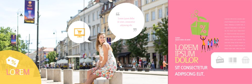 PSD 서양인 템플릿 편집 표지디자인 북디자인 출판디자인 여자 내지 리플렛 말풍선 북커버 3단접지 거리 가위 앉기 이벤트 팜플렛 여러명 20대 성인 쇼핑 모니터 퍼센트 장바구니 바코드 이미지템플릿 외국인 다수 모션 문구용품 사람 청년 컴퓨터 바구니 특수기호 파일형식