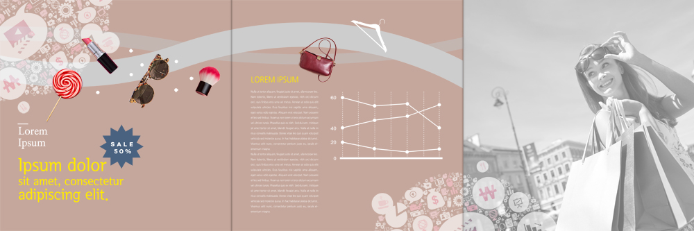 PSD 서양인 템플릿 편집 표지디자인 북디자인 응시 출판디자인 여자 내지 리플렛 북커버 3단접지 막대사탕 한명 웃음 이벤트 팜플렛 상반신 20대 성인 쇼핑 선글라스 쇼핑백 세일 립스틱 핸드백 붓 화폐기호 옷걸이 클래퍼보드 이미지템플릿 외국인 1 기호 시선 안경 가방 표정 사탕 사람 청년 화장품 화폐 파일형식