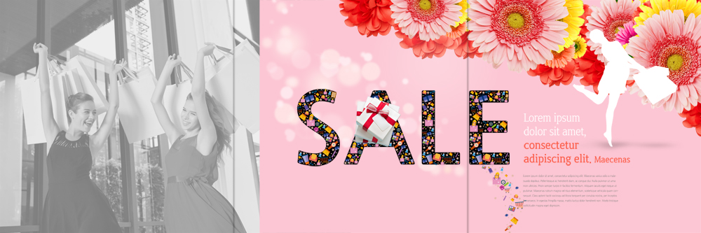 PSD 서양인 템플릿 편집 표지디자인 북디자인 출판디자인 여자 꽃 실루엣 내지 리플렛 북커버 3단접지 웃음 이벤트 팜플렛 상반신 20대 성인 두명 선물상자 쇼핑 쇼핑백 세일 이미지템플릿 외국인 식물 가방 촬영기법 표정 선물 사람 청년 상자 파일형식