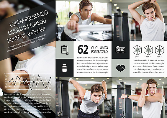 서양인 템플릿 편집 표지디자인 북디자인 출판디자인 남자 내지 리플렛 북커버 3단접지 그래프 팜플렛 여러명 상반신 20대 성인 운동복 운동 헬스 스트레칭 이미지템플릿 AI파일 외국인 옷 다수 건강 사람 청년 파일형식 벡터