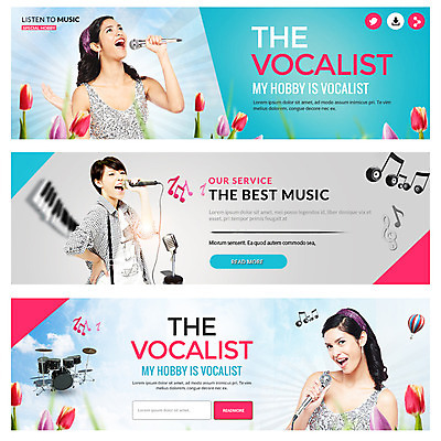 PSD 외국인 템플릿 배너 여자 웹템플릿 음표 노래 20대 성인 취미 마이크 드럼 보컬 이벤트배너 웹배너 이미지템플릿 기호 음악 음향기기 타악기 사람 인종 청년 파일형식