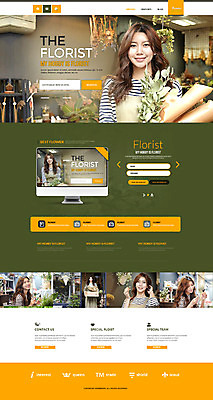 PSD 템플릿 여자 꽃 웹템플릿 사이트템플릿 여러명 20대 성인 취미 홈페이지 홈페이지시안 한국인 꽃꽂이 플로리스트 이미지템플릿 식물 직업 다수 사람 동양인 청년 원예 파일형식
