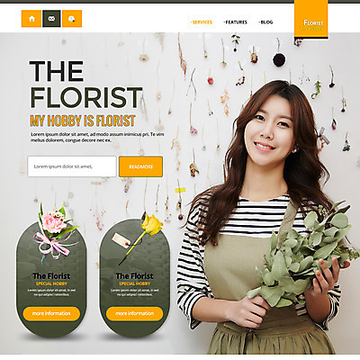 PSD 템플릿 여자 꽃 웹템플릿 이벤트페이지 한명 이벤트 20대 성인 취미 한국인 꽃꽂이 플로리스트 이미지템플릿 식물 직업 1 사람 동양인 청년 원예 페이지 파일형식